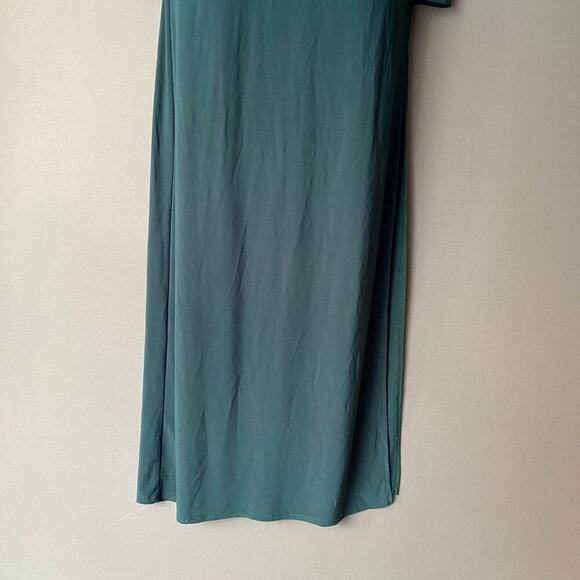 Forever 21 sz S green cold shoulder chocker maxi gown dress - Picture 3 of 11